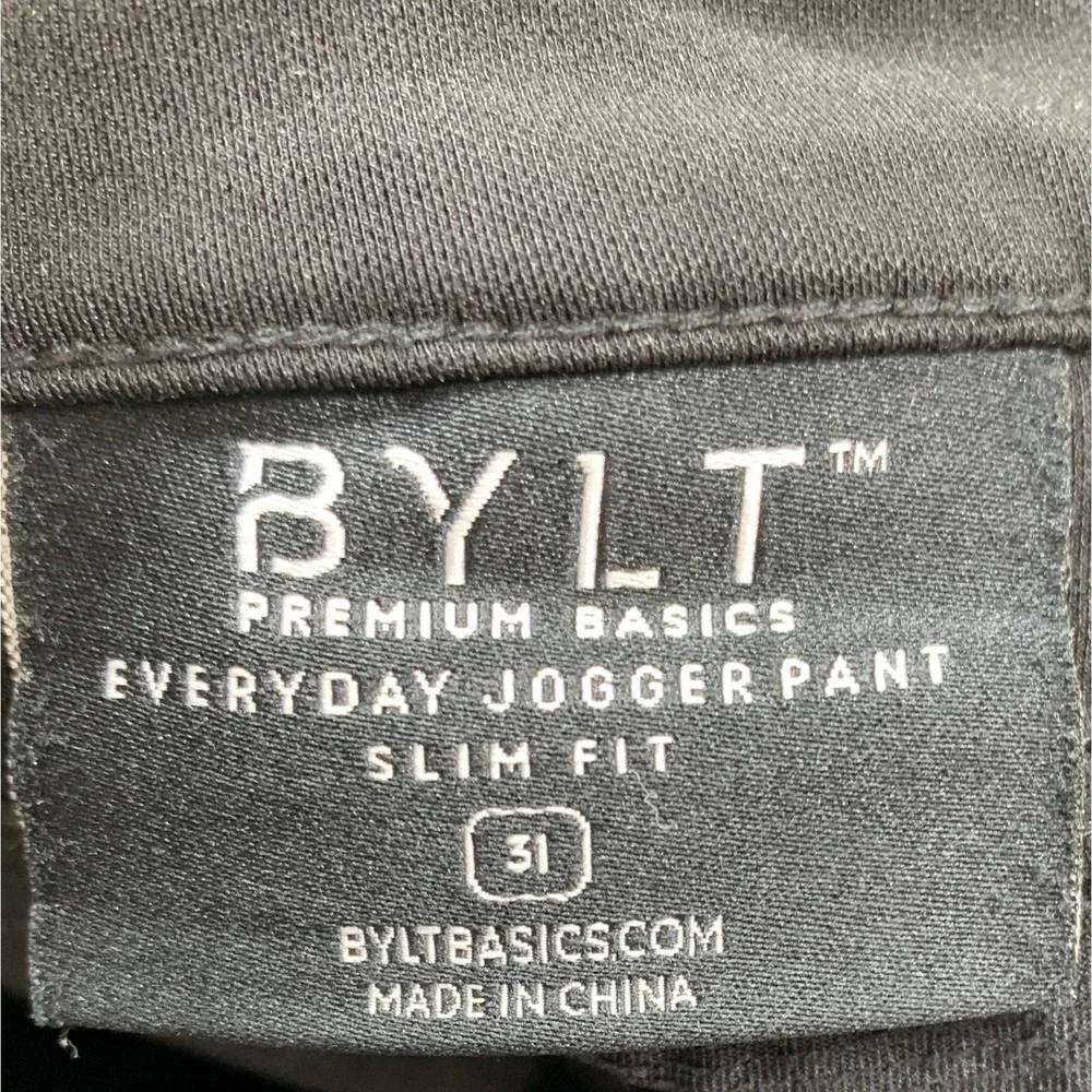 BYLT Everyday Jogger Mens 31x27 Black Slim Performance Tech Stretch Tapered